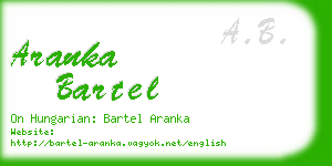 aranka bartel business card